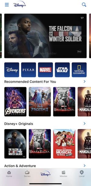 Disney+ Hotstar App Page