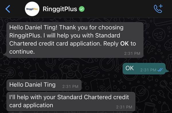 RinggitPlus - WhatsApp